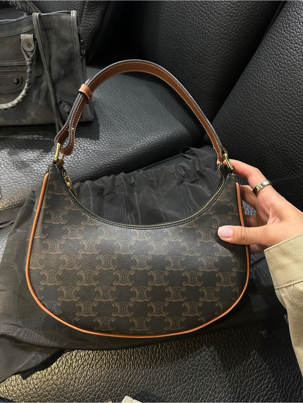 Celine Ava Bag in Triomphe Canvas – Brown